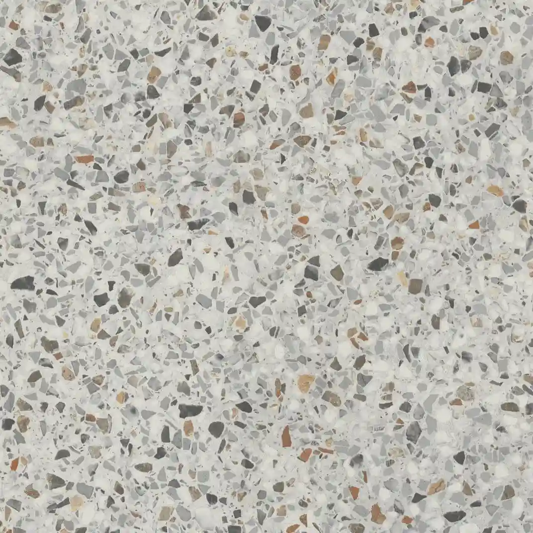 Terrazzo Jasper 3D laminate sample with mixed stone particulates