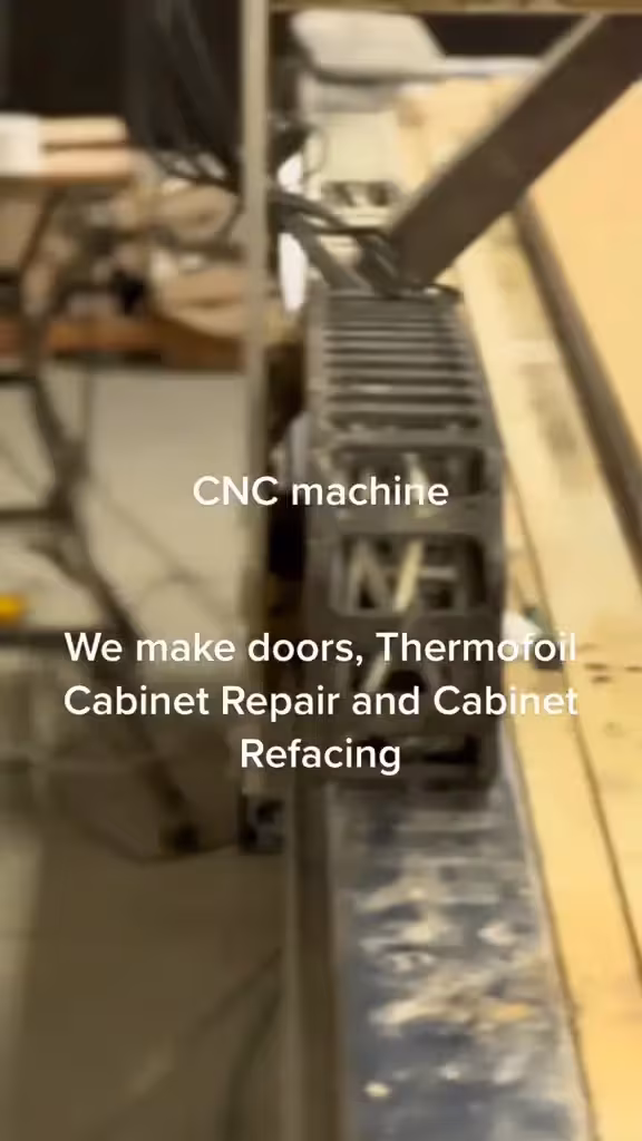 Workshop machinery used to make and reface thermofoil cabinet doors