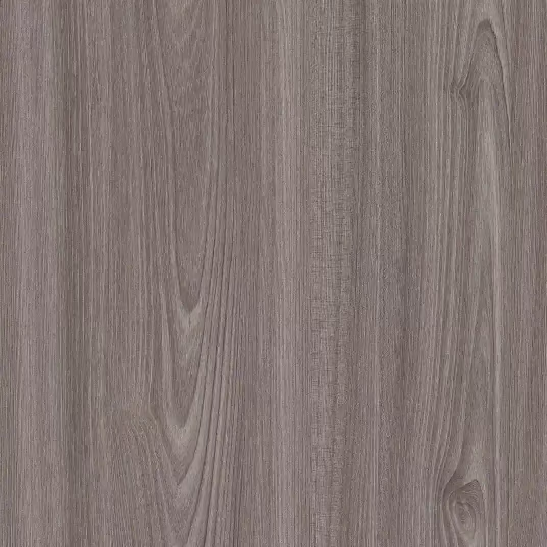 Tossini Grey Beige 3D laminate sample in a warm taupe elm woodgrain